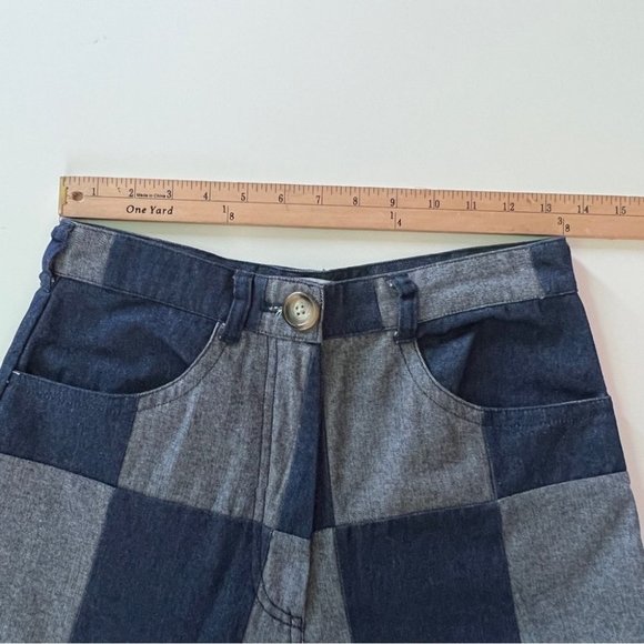 Checkered Jeans High Rise Straight Denim - Picture 13 of 16